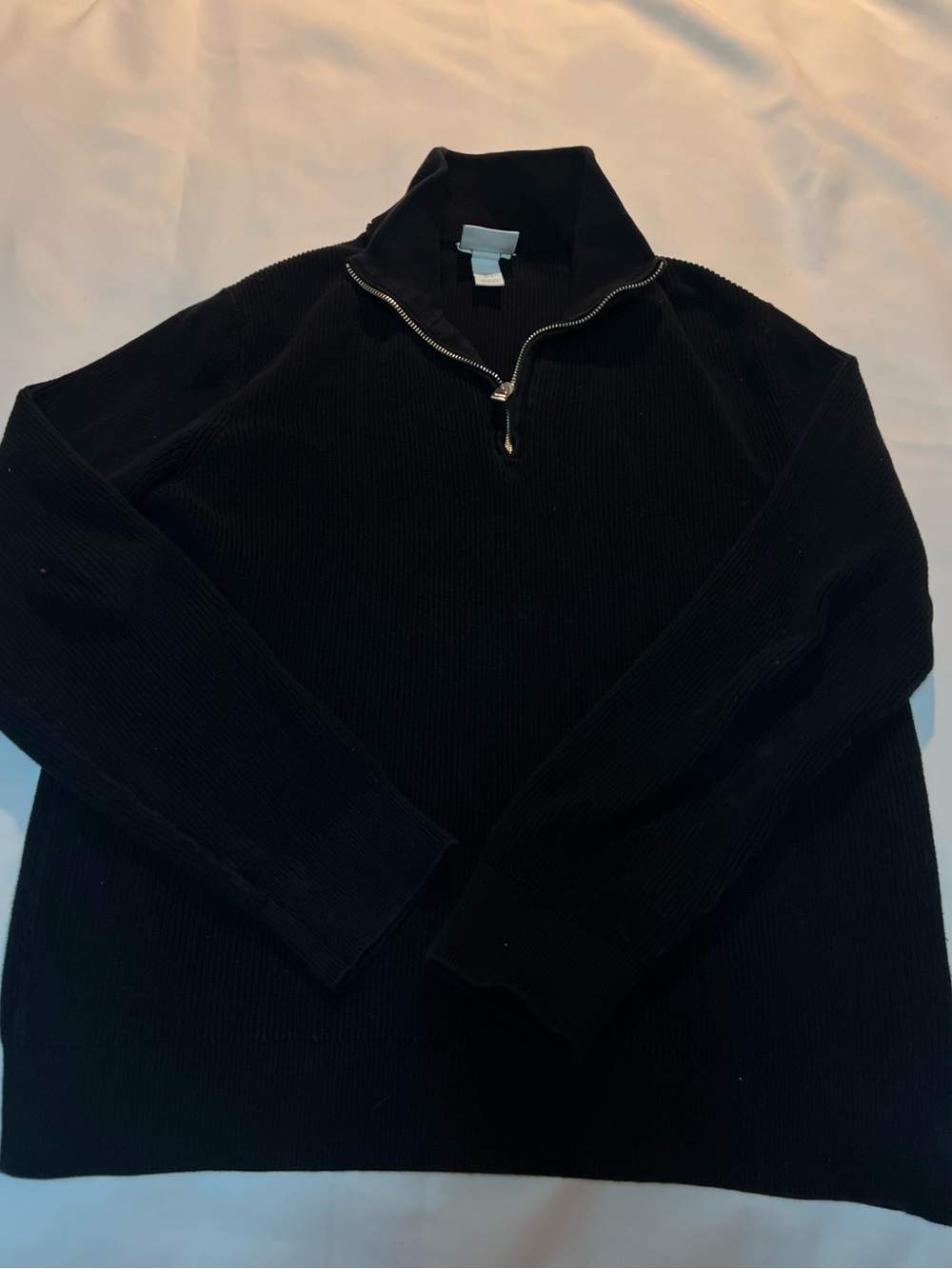 H&M Men's Black Half-Zip Ribbed Sweater